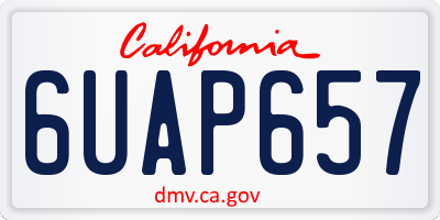 CA license plate 6UAP657