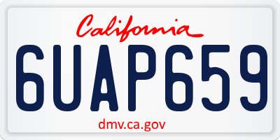 CA license plate 6UAP659