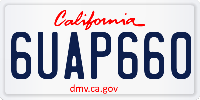 CA license plate 6UAP660