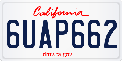 CA license plate 6UAP662