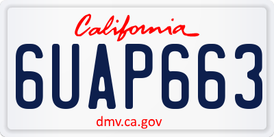 CA license plate 6UAP663