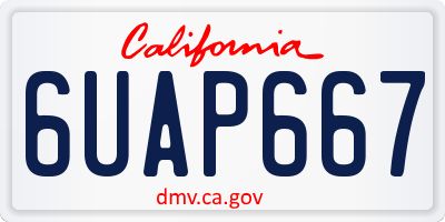 CA license plate 6UAP667