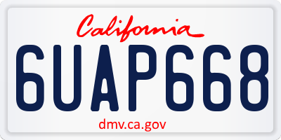 CA license plate 6UAP668