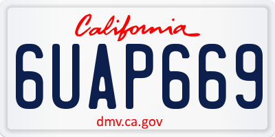 CA license plate 6UAP669