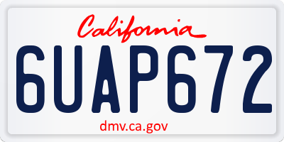 CA license plate 6UAP672