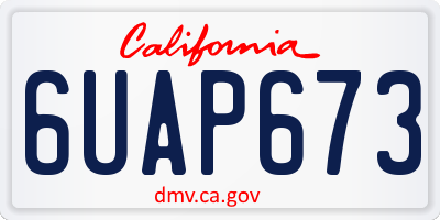 CA license plate 6UAP673