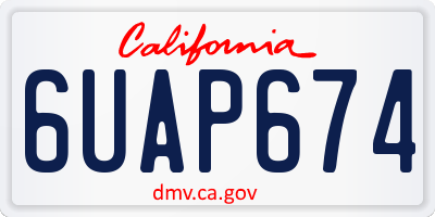 CA license plate 6UAP674