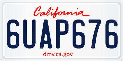 CA license plate 6UAP676