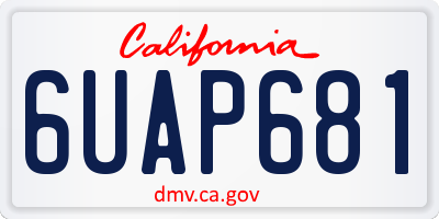 CA license plate 6UAP681