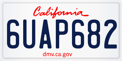 CA license plate 6UAP682