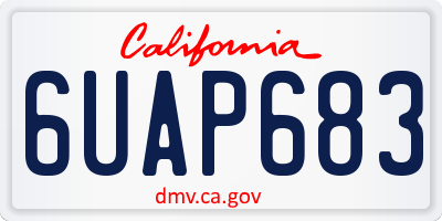 CA license plate 6UAP683