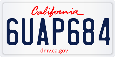 CA license plate 6UAP684