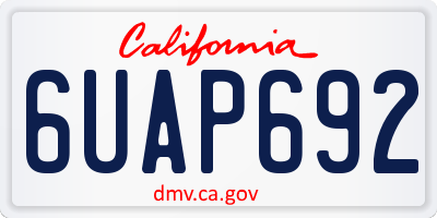 CA license plate 6UAP692