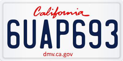 CA license plate 6UAP693