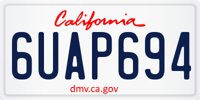 CA license plate 6UAP694