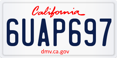 CA license plate 6UAP697