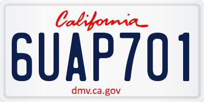 CA license plate 6UAP701