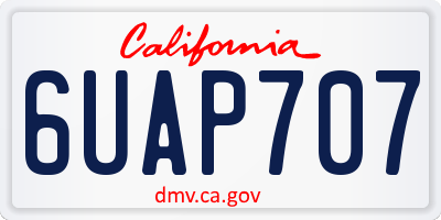 CA license plate 6UAP707
