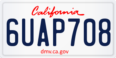 CA license plate 6UAP708