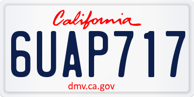 CA license plate 6UAP717