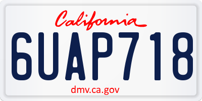 CA license plate 6UAP718