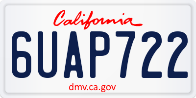 CA license plate 6UAP722