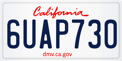 CA license plate 6UAP730