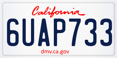 CA license plate 6UAP733