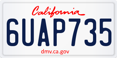 CA license plate 6UAP735