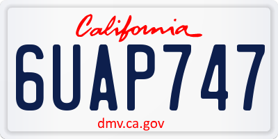 CA license plate 6UAP747