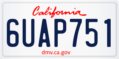 CA license plate 6UAP751