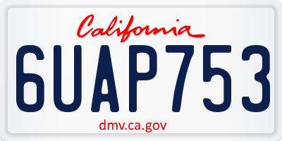 CA license plate 6UAP753
