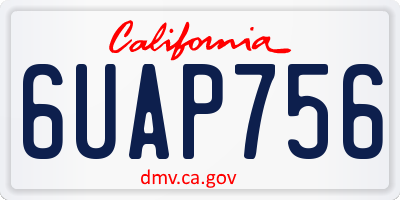CA license plate 6UAP756