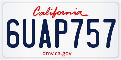 CA license plate 6UAP757