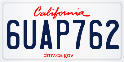 CA license plate 6UAP762