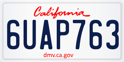 CA license plate 6UAP763
