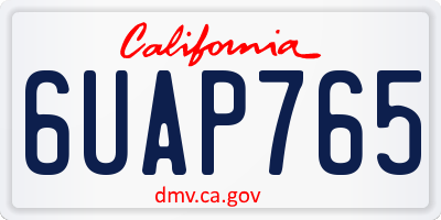 CA license plate 6UAP765