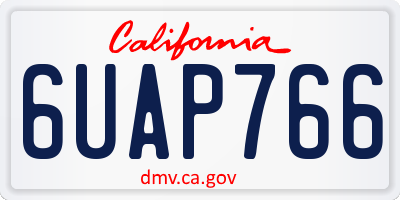 CA license plate 6UAP766