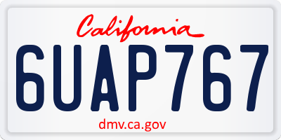 CA license plate 6UAP767