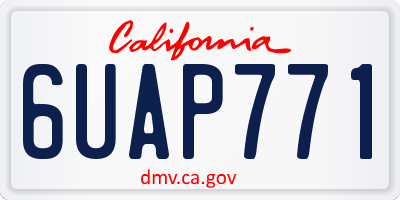 CA license plate 6UAP771