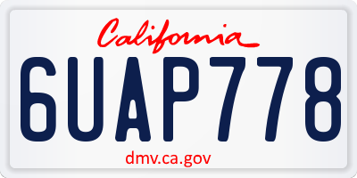 CA license plate 6UAP778