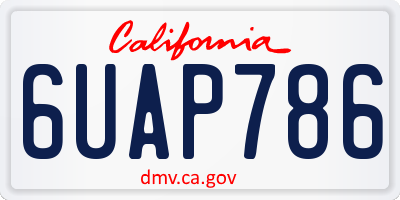CA license plate 6UAP786