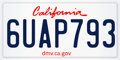 CA license plate 6UAP793