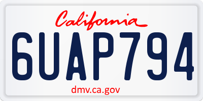 CA license plate 6UAP794