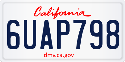 CA license plate 6UAP798