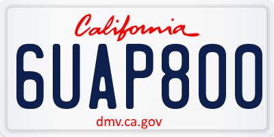 CA license plate 6UAP800