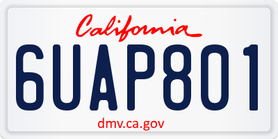 CA license plate 6UAP801