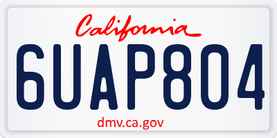 CA license plate 6UAP804
