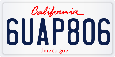 CA license plate 6UAP806