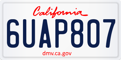 CA license plate 6UAP807